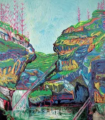 Laurel J.V. Cormack, Canyon Falls III / Vertigo Series, 1994, acrylic on canvas