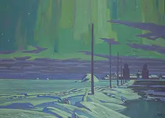 Illingworth Kerr, Western Winter Night, 1980, oil on canvas