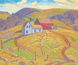 Illingworth Kerr, Milligan's Place, Late April, Qu'Appelle Valley, 1979, oil on canvas