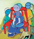 Daphne Odjig, Quietness and Confidence, 1983, acrylic on canvas