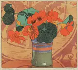 Walter J. Phillips, Nasturtiums #11/200, 1928, colour wood block on paper