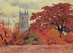 Robert Pilot, The Church, Barriefield, Ontario, 1952, oil on canvas board