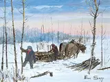 Allen Sapp, Untitled - Loading Firewood