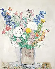 Pat Service, Perennials, 1991, acrylic on canvas