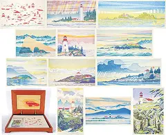 Graham A. Scholes, Vancouver Island's West Coast Lighthouses #2, 1993, colour wood blocks on paper