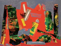John Harold Thomas Snow, Untitled - Colourful Collage, 1963, mixed media on wood board
