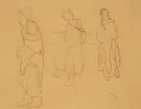 Frederick Varley, Eskimo Women, Nascopie Ontario, 1938, graphite on paper