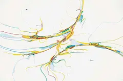 Alex Janvier, End of Line for Hockey, 1981, gouache on paper board
