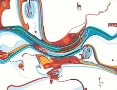 Alex Janvier, The Last One at Sherwood Park, gouache on paper