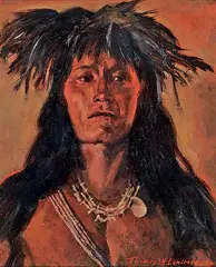 Thomas W. Lorimer, Hopi Snake Priest, oil on canvas board