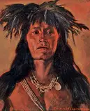Thomas W. Lorimer, Hopi Snake Priest, oil on canvas board
