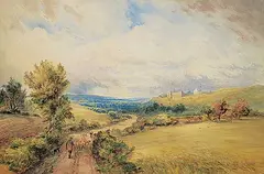 Edward Matthews, Arundel Castle, Vale of Arundel, Sussex, 1885, watercolour on paper
