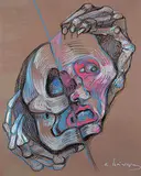 Untitled - Thoughts of Mortality by Ernest Iosipovitch Neizvestney, pastel on paper, sold Nov 2020