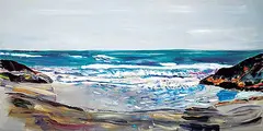 Barbara Ballachey, Long Beach, September, 1984, acrylic on canvas