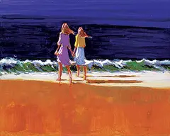 André Bertounesque, Laura and Annie, oil on board
