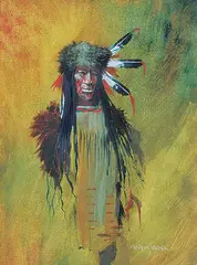 Shirley Bear, Untitled - Portrait of a Brave, 1979, mixed media on paper