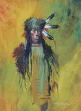Shirley Bear, Untitled - Portrait of a Brave, 1979, mixed media on paper