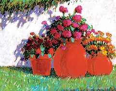 André Bertounesque, Plein Soleil, acrylic on wood board