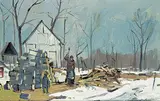 George Lorne Holland Bouchard, The Woodchopper, St. Placide, Quebec, 1964, oil on wood board