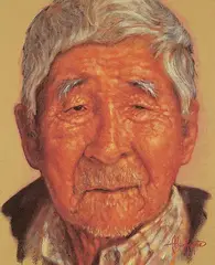 Alain Gagne, Untitled - The Wise Elder, pastel on paper