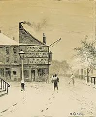 Walter Greaves, Snow on the Chelsea Embankment, watercolour on paper