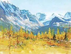John William Harvie, Above Lake O'Hara, watercolour on paper