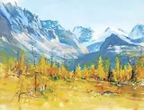 John William Harvie, Above Lake O'Hara, watercolour on paper
