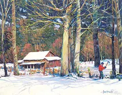 Ron Hedrick, The Woodcutter, oil on canvas
