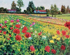 Ron Hedrick, Ferncliff Gardens, oil on wood board