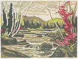 A. Y. Jackson, Untitled - Autumn Stream, colour silkscreen on paper