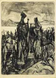 Donald Jarvis, Figures by a Shore #2/20, 1952, etching on paper