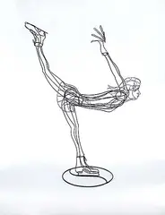 Rudy Kehkla, Untitled - The Figure Skater, painted metal sculpture