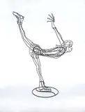 Rudy Kehkla, Untitled - The Figure Skater, painted metal sculpture