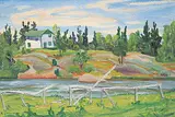 Ruth May Pawson, Norway House, 1946, oil on paper board
