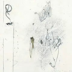 Stuart Oxley, Untitled - Grey and Gold, 1999, colour monoprint on paper