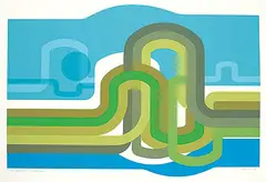 Coastal Shore #4/30 by Kenneth Samuelson, 1973, colour silkscreen on paper, sold Nov 2020