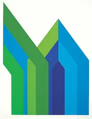 Cathedral No. 1 #10/24 by Kenneth Samuelson, 1974, colour silkscreen and embossing on paper, sold Nov 2020