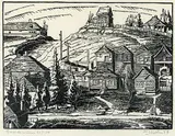 Bankview #61/100 by Margaret Shelton, 1941, lino block on paper, sold Nov 2020