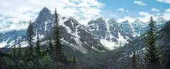 Moraine Lake Viewpoint by Deborah Lougheed Sinclair, 2000, acrylic on canvas, sold Nov 2020