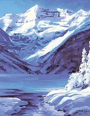 Robert Edward Wood, Lake Louise Majesty, oil on wood board