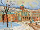 Lucienne Boucher Zegray, McGill sous la neige, 2002, pastel on paper