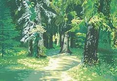 J. Thomas Hinton, Untitled - Sunny Day in the Forest, gouache on paper