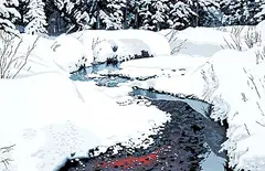 J. Thomas Hinton, Creek Colours [Winter Day], gouache on paper