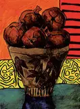 Nixie Barton, Pomegranate Bowl, acrylic on paper