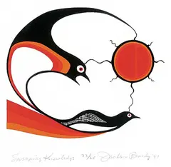 Jackson Beardy, Sweeping Knowledge #33/60, 1981, colour silkscreen on paper