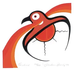Jackson Beardy, Sunbird #33/60, 1981, colour silkscreen on paper