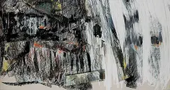 Derek Michael Besant, Waterfall, mixed media collage on paper board