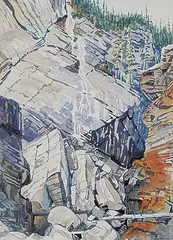 Sylvia Boehrnsen, Rockfaces, watercolour on paper