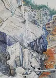 Sylvia Boehrnsen, Rockfaces, watercolour on paper