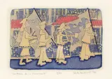 Carole Bondaroff, La Noche de La Procession I #4/20, 1981, colour etching and embroidery on paper